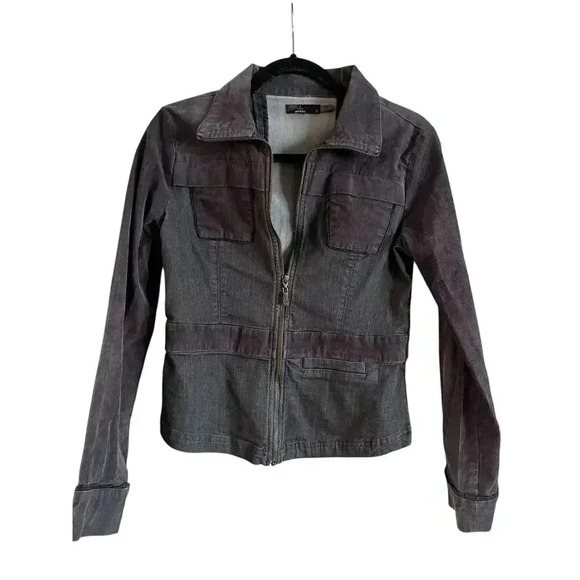 Prana Women’s Nadine Corduroy Denim Jacket Gray Size Small Zip Up - Picture 1 of 6